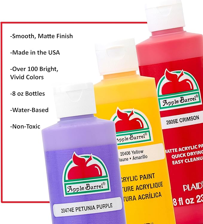 Apple Barrel Acrylic Paint in Assorted Colors (8 Ounce), 20404 Black- (Pack of 1)