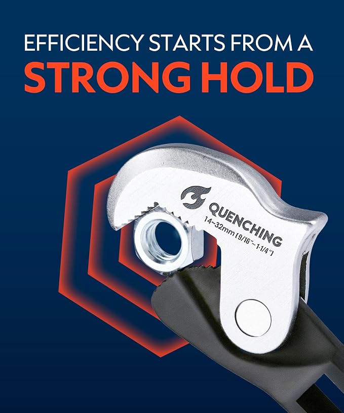 QUENCHING Self-Adjusting Crowfoot Wrench Set – 2-Piece Kit Fits 3/8", 1/2" Drives, Covers 8–32mm, Replaces Multiple Fixed-Size Wrenches