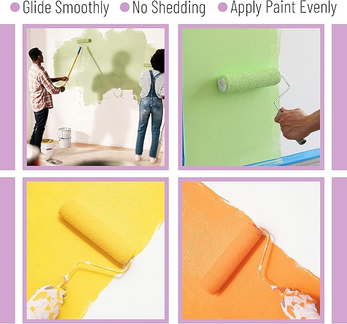 Bates- Paint Roller Covers, 9", Pack of 24, Covers for Paint Rollers 9 Inch, 9 Inch Paint Roller Covers, Paint Roller Cover, Paint Roller Covers 9 Inch, Large Paint Roller Covers