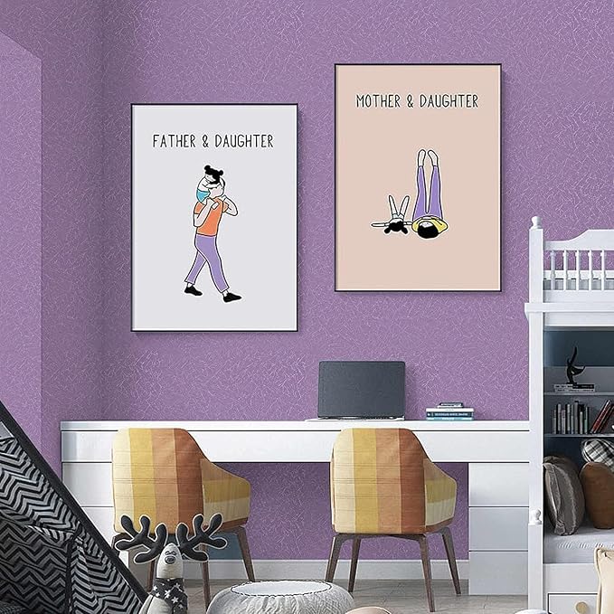 Purple Peel and Stick Self Adhesive Wallpaper Countertop Contact Paper | Removable Embossed Silk Waterproof Bathroom Wallpaper 15.7" X 393.7" Kitchen Vinyl Wrap for Cabinet Shelf Liner Paper