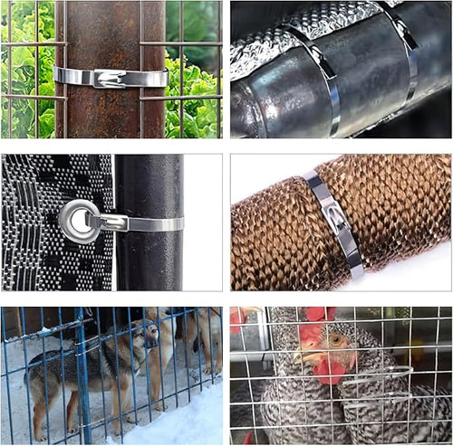 1000Pack Stainless Steel Cable Zip Ties 12 inch 304 Metal Cable Ties with 270lbs Tensile Strength Heavy Duty Zip Ties for Farms Pipes Roofs Workshop Outdoor Fence Use