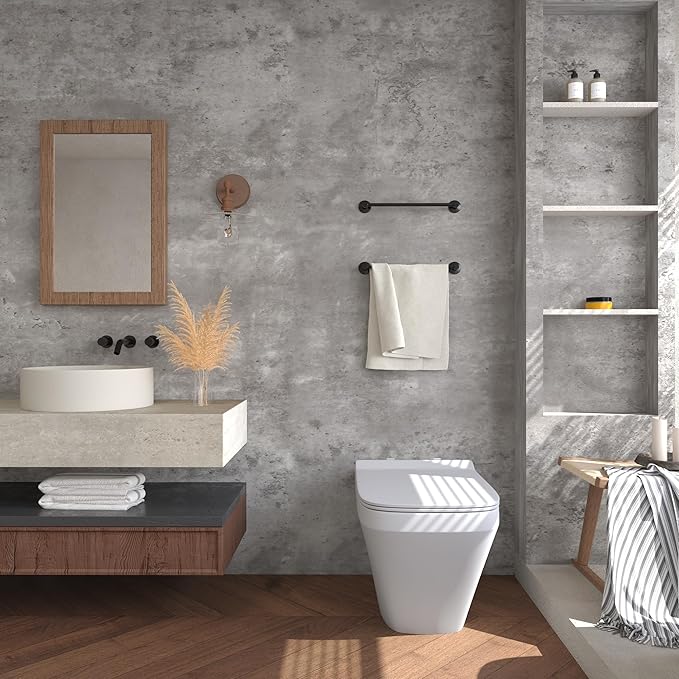 3yecao 31"×1181" Extra Wide Big Thickness Grey Concrete Wallpaper Peel and Stick Waterproof Grey Concrete Contact Paper Vinyl Wrap Matte Textured Gray Cement Wall Sticker for Basement Gym Store Walls