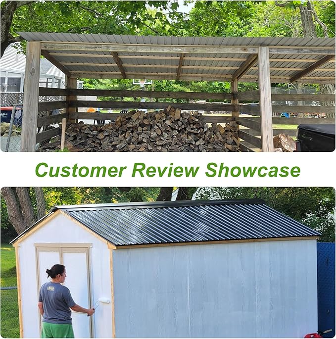 20PCS Metal Roofing Panels, Corrugated Galvanized Roof Panels, Waterproof Metal Siding Panel with 120 Pcs Steel Screws for Pergola, Gazebo, Shed, Garages, Stables and Mobile Homes -Grey