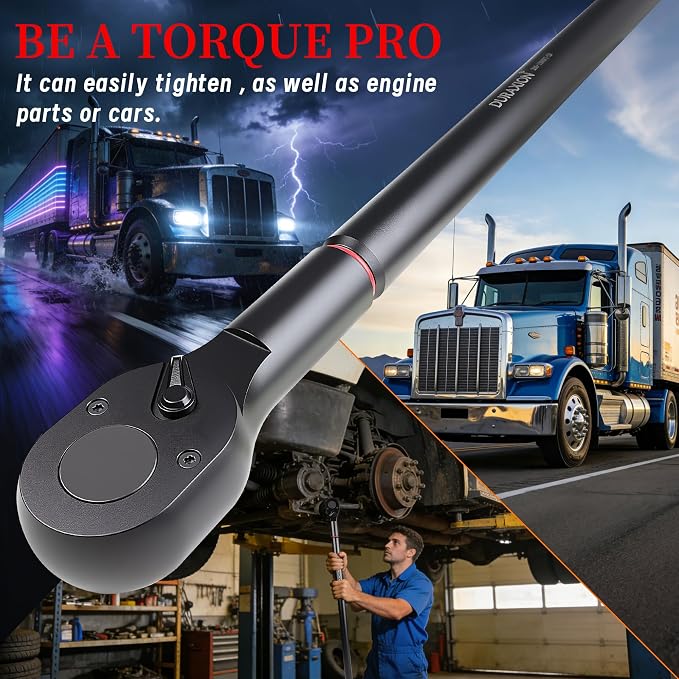 1-Inch Drive Torque Wrench 200-1500ft.lb/271.0-2032.5Nm | ±3% Precision Dual Direction Torque Wrenches with 24-Tooth Dual Range Scales with Ft.Lbs and N.m