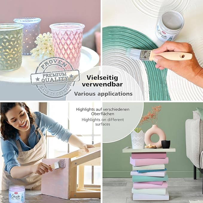 Viva Decor Chalk Paint (Smoky Blue) 8.45oz - Featuring a Chalky & Matte Finish, this paint is perfect for crafting Shabby Chic & Vintage looks on wood furniture and decor pieces