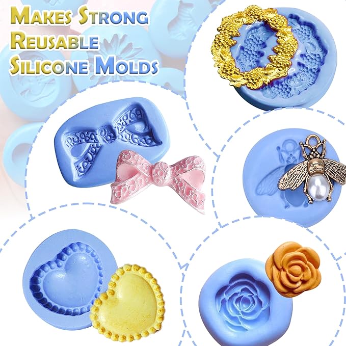 DecorRom Silicone Putty - 7/8 LB Flexible Silicone Mold Making Kit - Easy 1:1 Mixing Ratio - Fast Cured - Reusable Molds for Resin, Soap, Wax, Jewelry Making, 3D Printing, Art Restoration