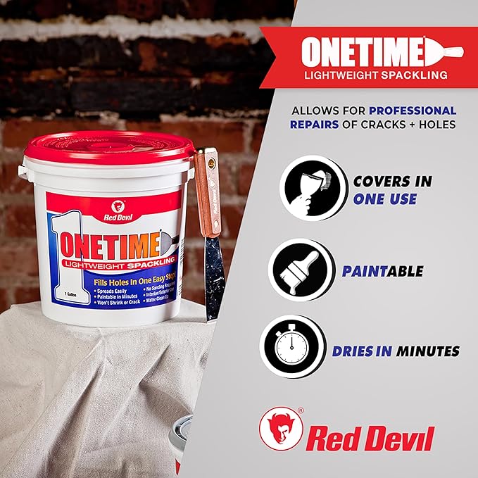 Red Devil 0550 Onetime Lightweight Spackling, 10.1 oz. Cartridge, White, 12 Pack