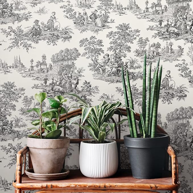 NextWall Chateau Toile Peel and Stick Wallpaper (Inkwell)
