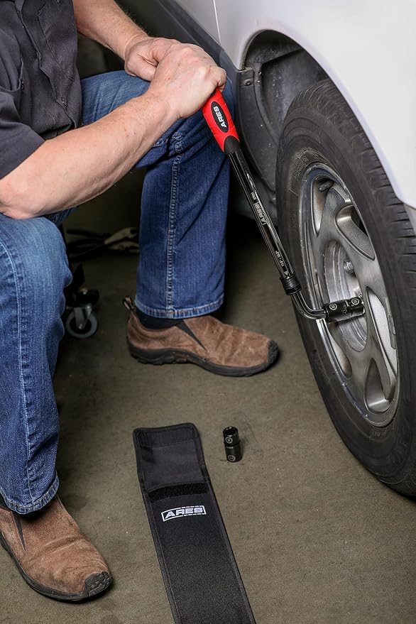 ARES 57001 Telescoping Lug Wrench, Extends 17.5-23.5 Inches | High-torque design; includes 2 double-sided 6-point sockets for broad vehicle coverage.