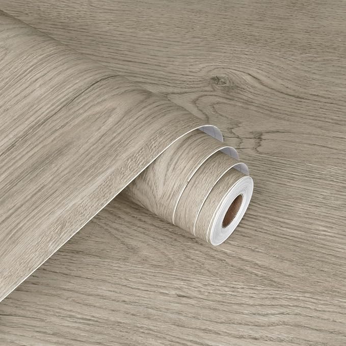 WESTICK Light Wood Contact Paper Brown Wood Grain Wallpaper Peel and Stick Countertops Waterproof Wood Countertop Contact Paper for Kitchen Island Table Cabinets Dresser Desk Shelf Liner 15.8" x 78"