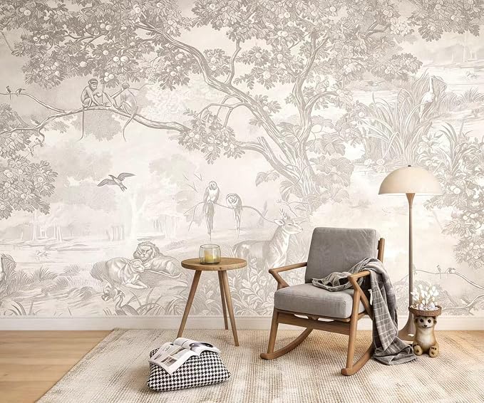 YQWDMX - Light Jungle Wallpaper self-Adhesive Wallpaper Mural for Bedroom ZY22 L