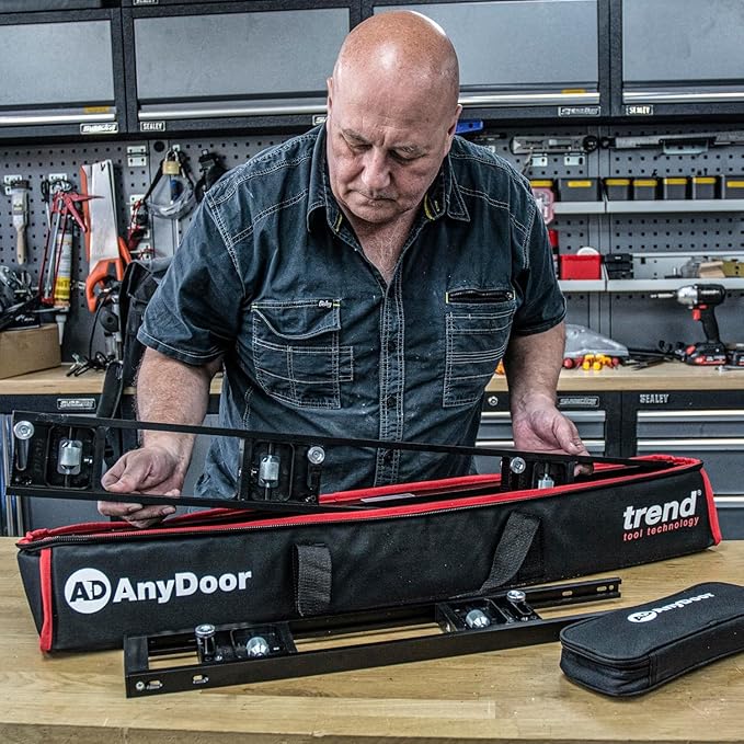 Trend Door Installation Kit, Includes the Adjustable AnyDoor (2'6"–9'), Foot-Operated Door Lifter, Door Stand, Lock & Strike Plate Jigs and Professional Router Bit, U*H/JIG/D9/B3