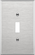 ENERLITES Toggle Light Switch Metal Midway Size Wall Plate, Corrosion Resistant, Mid-Size 1-Gang 4.88" x 3.11", UL Listed, 7711M, 430 Stainless Steel, Silver