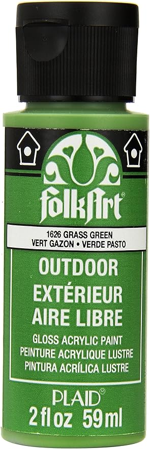 FolkArt Outdoor Acrylic Paint in Assorted Colors (2 Ounce), 1626 Grass Green