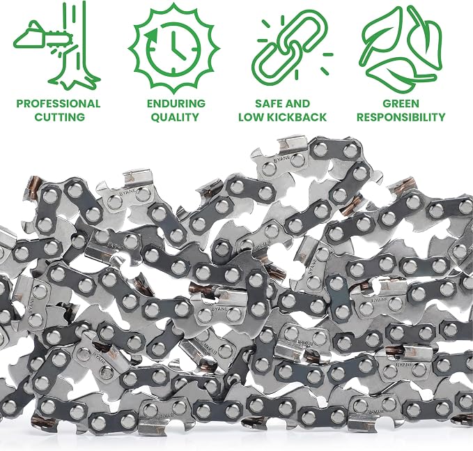 BYANE 16-Inch Carbide Chainsaw Chain 3/8"LP Pitch .043" Gauge 55 DL | Fits Stihl MS170, MS180C, MS192T, and HT131 Pole Saws (Replaces 61PMM355, R55)