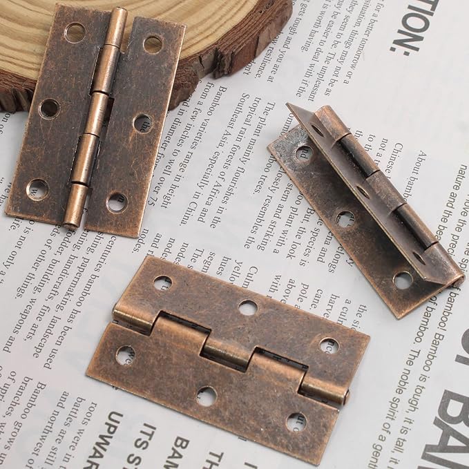 Murtenze 6 Pack 2.5 Inch Door Hinge Cabinet Hinge,Copper Butt Hinges Ball Bearing Window Outdoor Hinges with Mounting Screws