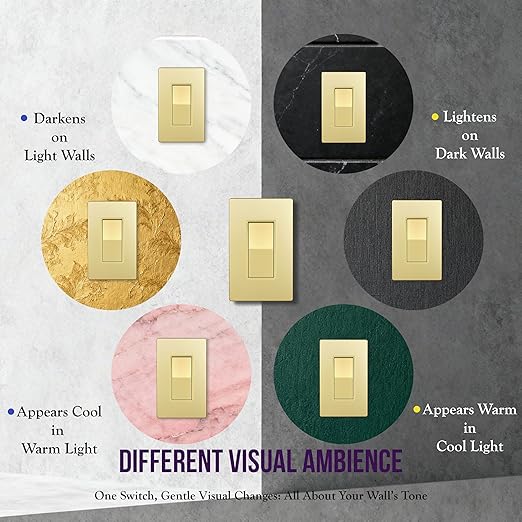ENERLITES 4-Way Decorator Light Switch, Four Way Paddle Rocker Switch, Gloss Finish, Ground Wire Lead Attached, Residential/Commercial Grade, 15A 120V/277V, UL Listed, 94150-GD2P, Gold (2 Pack)