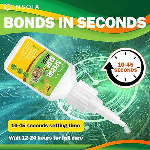 Metal Glue, 20g Heavy Duty Adhesive for Metals and Other Materials Bonding, Waterproof & Fast-Drying, Super Instant Glue for Metal Repairs, Jewelry, DIY Projects, Aluminum, Steel, and More