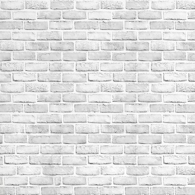 Hopeak White Brick Wallpaper Self-Adhesive Peel and Stick Wallpaper Waterproof and Removable Good for Home Decoration and Furniture Renovation 35.4 x 393.7 Inch