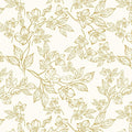 Ismoon Floral Wallpaper Peel and Stick Vintage Flower Beige and Gold Contact Paper for Cabinet Textured Removable Self Adhesive Vinyl Wallpaper for Bedroom 17.3x393in