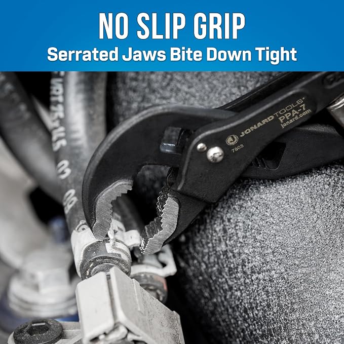 Jonard Tools PPA-7 Pump Pliers with One-handed Automatic Adjustment 1.75” Max Jaw Opening, 7" Length