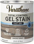 Varathane Total Control Gel Stain | Low Odor Water-Based Formula | Thick Gel Formula for Vertical Surfaces | Ideal for Wood, Metal & Fiberglass | Quart | Smoke Gray