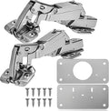 TamBee Corner Cabinet Hinge Bifold 175 Degree with Repair Plate Kit, 48mm Full Overlay Lazy Susan Cabinet Door Hinge Frameless