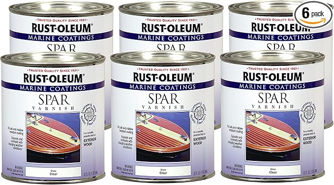 Rust-Oleum 207008-6PK Marine Spar Varnish, Clear