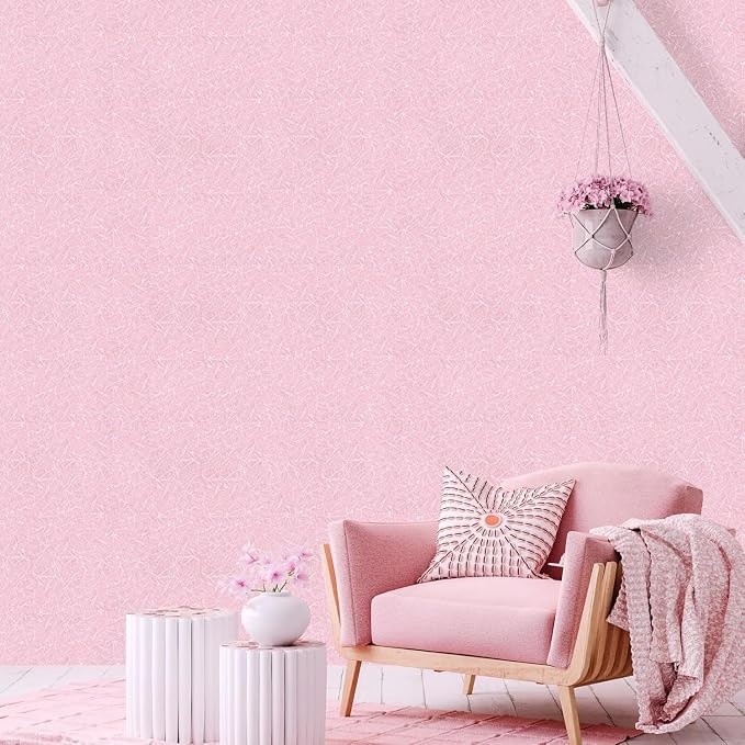 Pink Wallpaper Embossed Silk Self Adhesive Peel and Stick Contact Paper | 15.7" X 984.2" Removable Waterproof Bathroom Home Decorative Vinyl Wrap Film Cabinet Furniture Countertop Shelf Paper