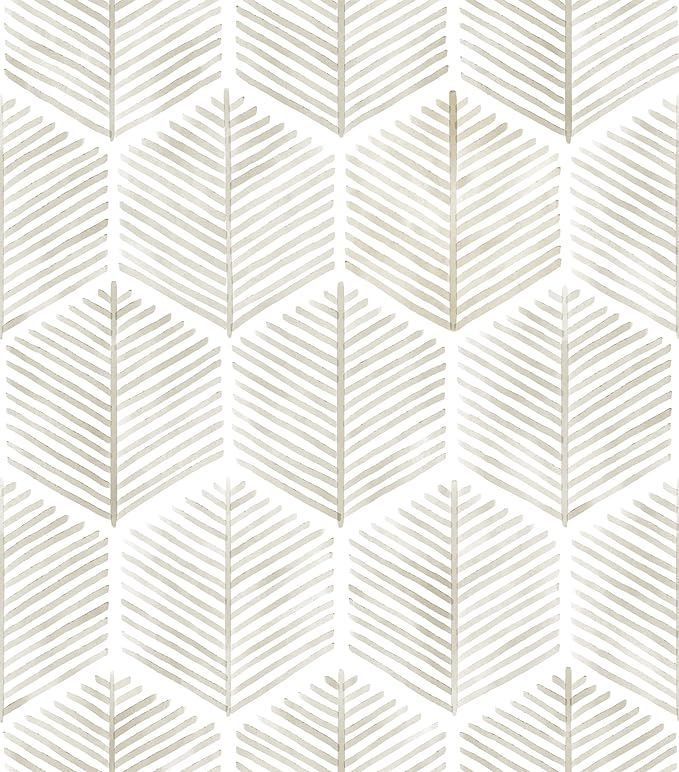 MelunMer Geometric Peel and Stick Wallpaper Boho Beige White 17.3''×197'' | Beige Modern Self Adhesive Removable Wallpaper for Bathroom Waterproof Cabinets Drawer, Decor Easy to Install Renter Friendly