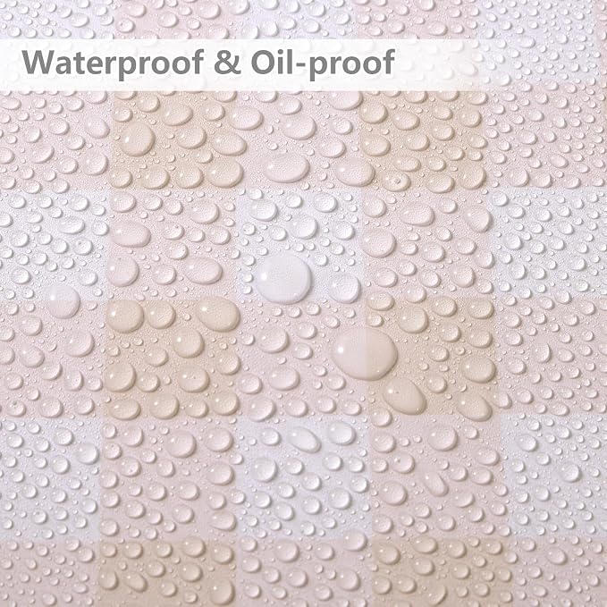 Plaid Wallpaper Peel and Stick, Beige, 17.7"x393" | Self Adhesive, Vinyl, Removable, Boho Contact Paper, Checkered Wall Paper for Bedroom, Living Room, Bathroom