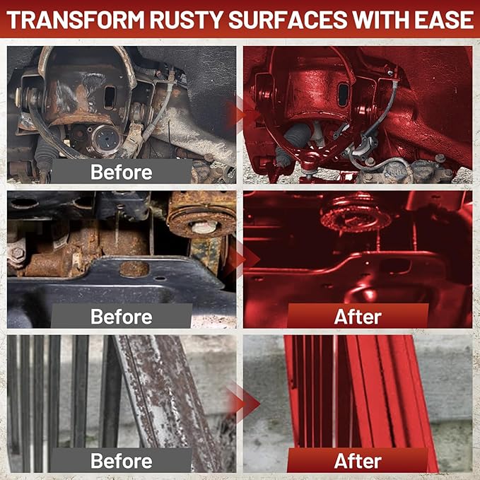 Rust Control Paint Red Anti Rust Permanently Preventive Coating Epoxy Metal Primer 35 Oz High Gloss Red Paint for Metal Automotive Car Heat Resistance Fast Dry UV Resistant