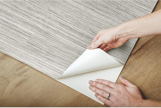 York Wallcoverings PSW1280RL Grey Cattail Weave Peel and Stick Wallpaper