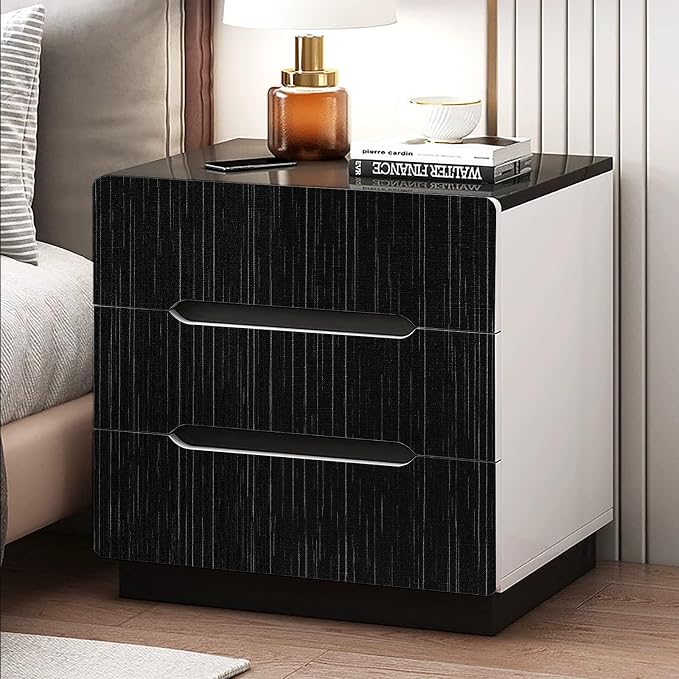 Black Grasscloth Peel and Stick Wallpaper Vintage Texture Removable Waterproof Wallpaper for Room Walls, Cabinets, Furniture, Drawers, Desk A Set of 15.7"x1200"