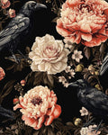 ILHIIOR Black Crow Floral Peel and Stick Wallpaper 17.5 x 118 Inches | Leaf Removable Self Adhesive Waterproof Contact Paper, Renter Friendly Decor for Cabinets, Drawers & Bedroom Walls
