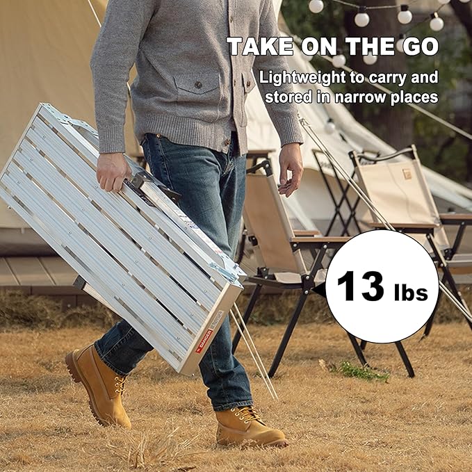 40" Aluminum Folding Work Platform - Portable Bench Ladder & Scaffolding for Adults, 225 LB Capacity, Non-Slip & Stable Design