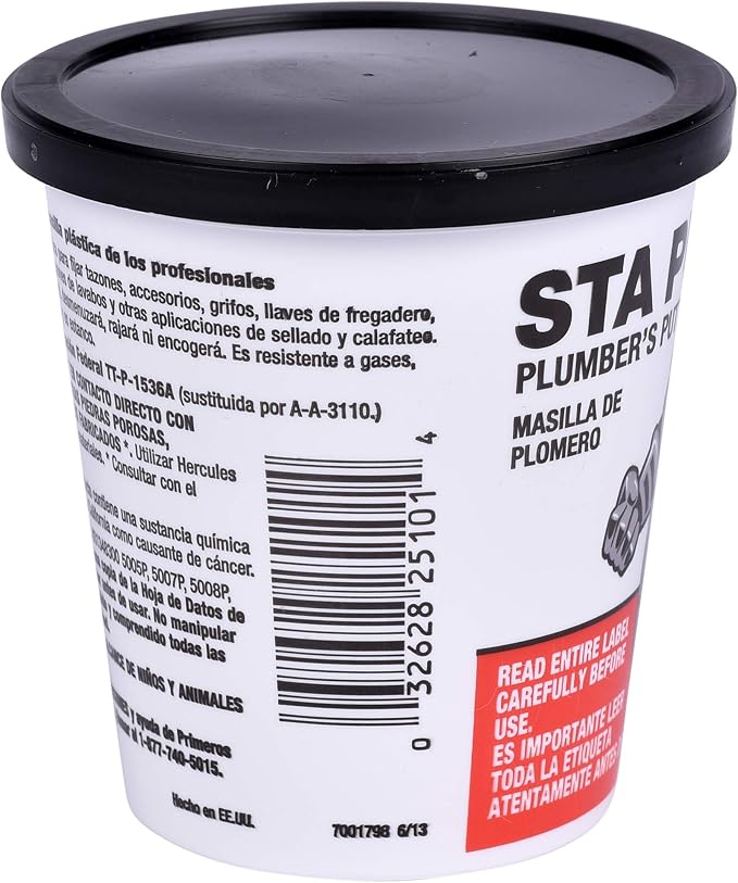 Hercules 14 oz. Superior Grade, 14 Ounce, Tan Oatey 25101 Sta Put 14-Ounce Plumbers Putty, Color