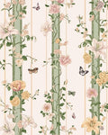 BOKEBEVE Boho Floral Peel and Stick Wallpaper Beige Pink 17.5 x 787In | Super Long Leaf Contact Paper Modern Wall Paper for Bedroom Accent Walls Laundry Nursery Pantry Renter Friendly Removable