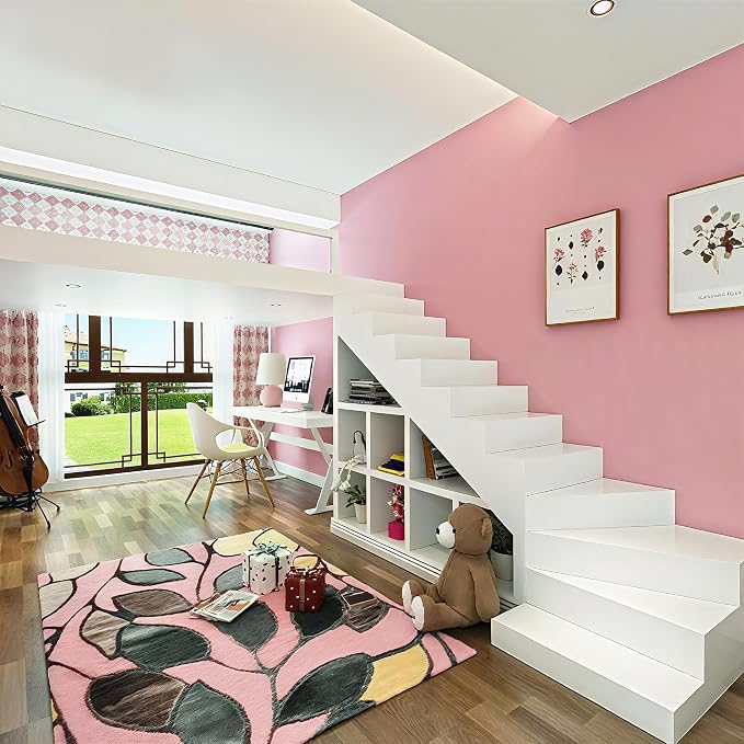 Pink Self-Adhesive Wallpaper Film Stick Paper Easy to Apply | Peel and Stick Wallpaper Shelf Liner Table and Door Reform Wall paper