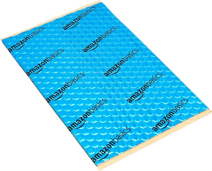 Amazon Basics Car Sound Deadening Mat, 9.8" x 15.7", 34-Piece, Heat and Noise Insulation, Vibration Dampening