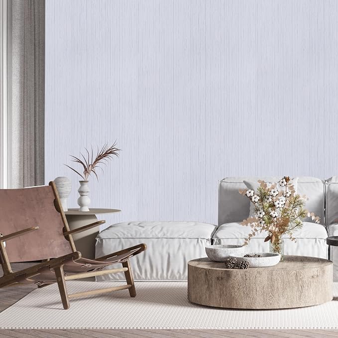 White Grasscloth Wallpaper Peel and Stick Texture Contact Paper 15.7"x120" - Vintage Removable Waterproof Wall Paper for Room Walls, Cabinets, Furniture, Drawers, Desk