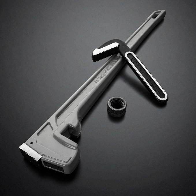 DURATECH 36-inch Aluminum Straight Pipe Wrench, Adjustable Plumbing Wrench | Heavy Duty, Drop Forged, Exceed GGG standard