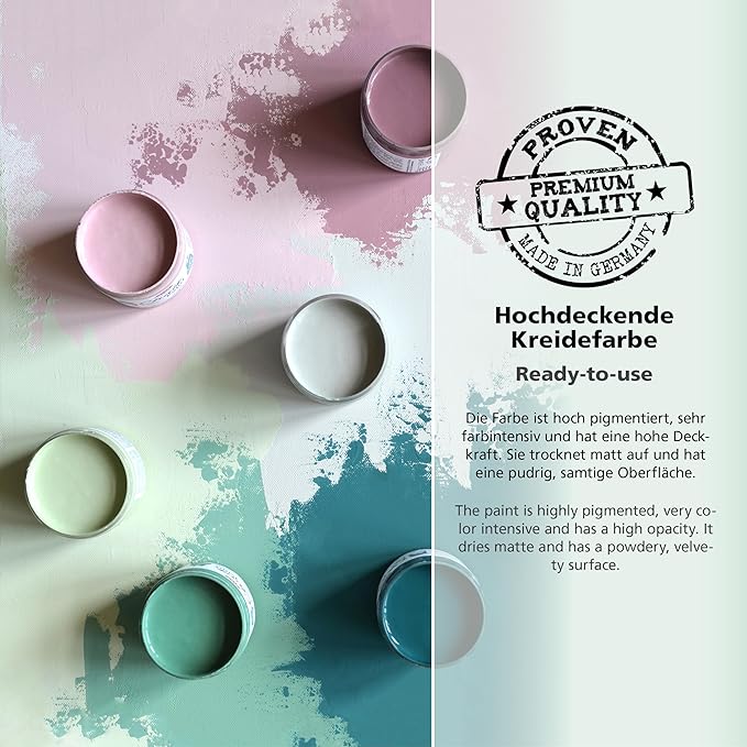Viva Decor Chalk Paint (Powder Pink) 8.45oz - Chalky Finish Paint for Furniture, Walls & Decor, Matte Finish, Water-based, High Pigment, Perfect for Shabby Chic & Vintage Looks. Suitable for Wood