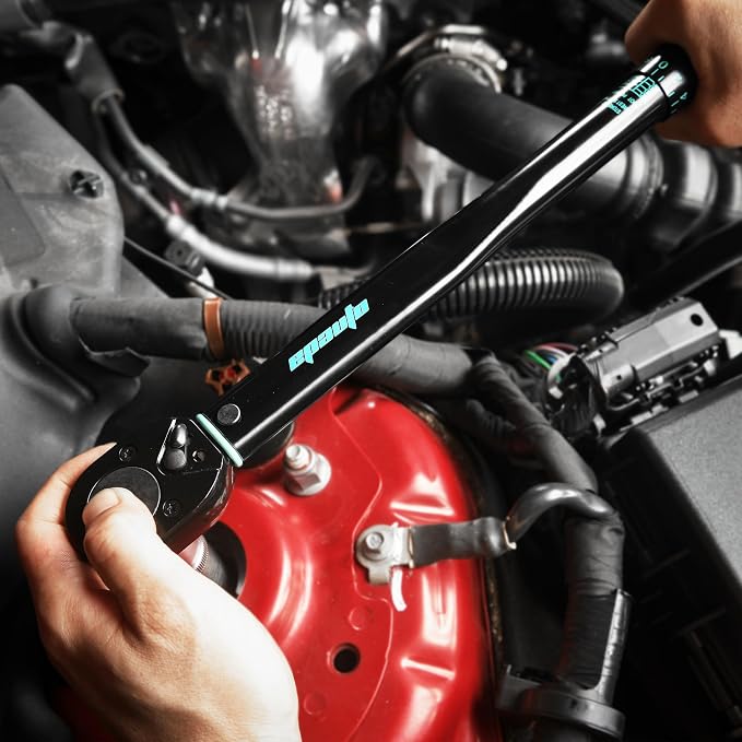EPAuto 1/2-inch Drive Click Torque Wrench, 10-150 ft/lb, 13.6-203.5 N/m, Black | 1/2-inch 10-150 ft/lb, 13.6-203.5 N/m