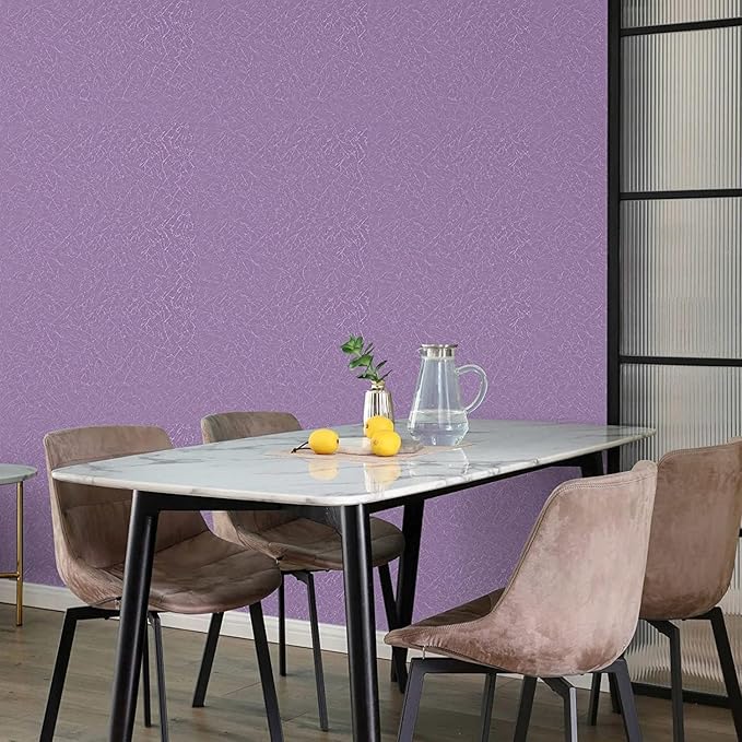 Purple Peel and Stick Self Adhesive Wallpaper Countertop Contact Paper | Removable Embossed Silk Waterproof Bathroom Wallpaper 15.7" X 393.7" Kitchen Vinyl Wrap for Cabinet Shelf Liner Paper