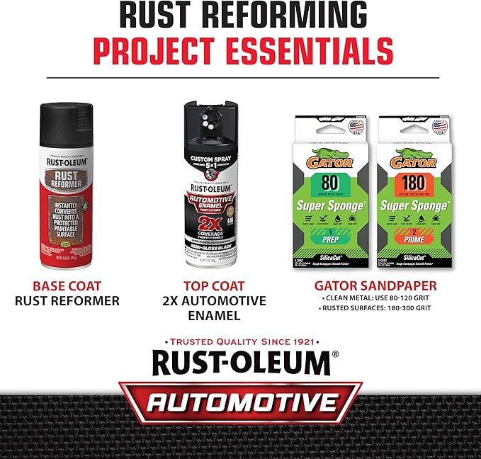 Rust-Oleum 248658-6PK Stops Rust Reformer Spray Paint, 10.25 oz, Black, 6 Pack