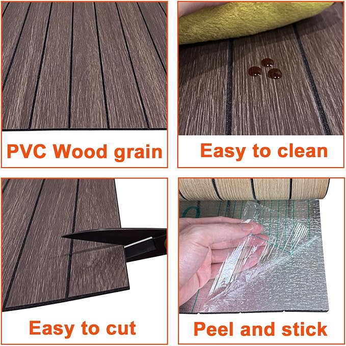 YU LI 3DH Peel and Stick PVC Slat Wall Panel 118"x15.75" Self-Adhesive Thick Faux Smoked Wood Grain Wallpaper Panel 3D Soundproof Wall Panels for Walls & Ceilings