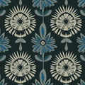 BOKEBEVE Boho Floral Peel and Stick Wallpaper Dark Green 17.5 x 393.5In | Extra Long Symmetry Contact Paper Modern Wall Paper for Bedroom Accent Walls Laundry Nursery Pantry Renter Friendly Removable