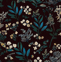 Vintage Floral Peel and Stick Wallpaper 17.5'' x 787'', Green Blue | Self Adhesive/Removable/Waterproof/Thick Vinyl Extra Long Contact Paper for Bathroom Bedroom Shelf Cabinet Drawer,Prepasted