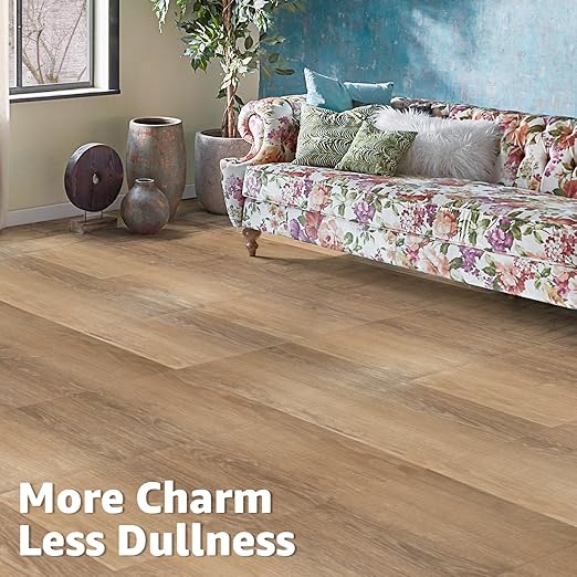 Art3d Peel and Stick Vinyl Floor Tiles 30-Pack 12 x 12 inch, Self Adhesive Waterproof Flooring Wood Planks for Kitchen, Dining Room, Bedrooms, Cover 30 Sq. Ft, Light Brown Ash